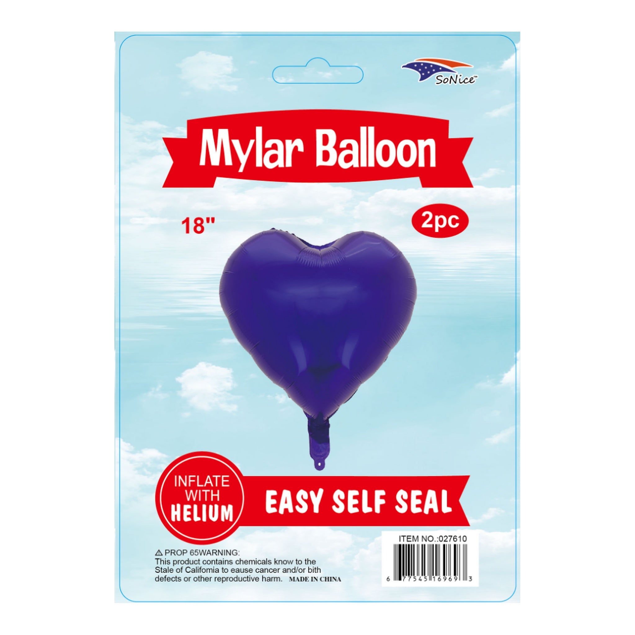 2Pcs Heart Balloons Purple